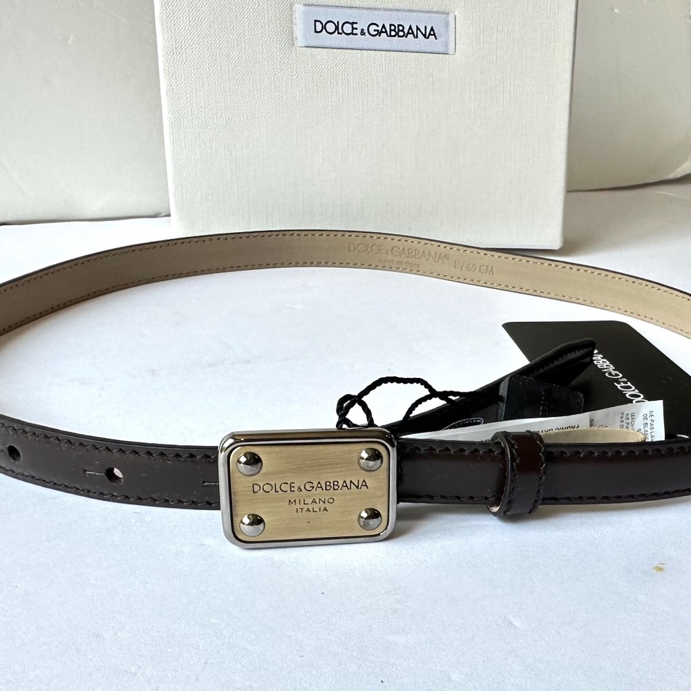 Dolce&Gabbana leather belt logo buckle size L 69 cm
